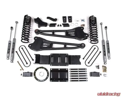BDS Suspension 4 Inch Lift Kit with Radius Arm | 2 Inch Rear Block with Factory Rear Overload Leaf | 8 Bolt | NX2 Nitro Series Shock Ram 3500 4WD Diesel 2019-2024 - BDS1707H
