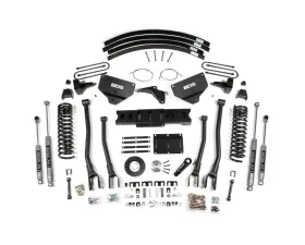 BDS Suspension 8 Inch Lift Kit with 4-Link | 5 Inch Block Kit And Add-A-Leaf | 8 Bolt | NX2 Nitro Series Shock Ram 3500 4WD Diesel 2013-2018