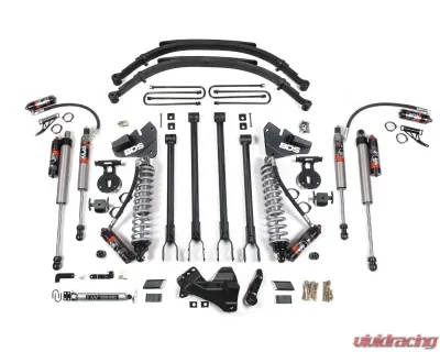 BDS Suspension 4 Inch Lift Kit with 4-Link | FOX 2.5 Performance Elite Coil-Over Conversion | Leaf Springs | FOX 2.5 Performance Elite Series Shock Ford F250 | F350 Super Duty 4WD Diesel 2017-2019 - BDS1969FPE