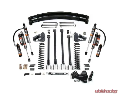 BDS Suspension 4 Inch Lift Kit | 4-Link Conversion | Leaf Springs | FOX 2.5 Performance Elite Series Shock Ford F250 | F350 Super Duty 4WD Diesel 2017-2019 - BDS2232FPE
