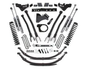 BDS Suspension 7 Inch Lift Kit with 4-Link | Leaf Springs | NX2 Nitro Series Shock Ford F250 | F350 Super Duty 4WD Diesel 2023-2026