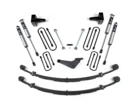 BDS Suspension 4 Inch Lift Kit | No Factory Overload | Square Front U-Bolt | Mfg Prior 99 | FOX 2.0 Performance Series Shock Ford F250 | F350 Super Duty 4WD 1999-2004