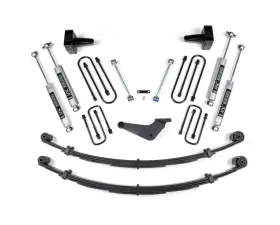 BDS Suspension 4 Inch Lift Kit | No Factory Overload | Square Front U-Bolt | Mfg Prior 99 | NX2 Nitro Series Shock Ford F250 | F350 Super Duty 4WD 1999-2004