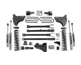 BDS Suspension 6 Inch Lift Kit with 4-Link | Block Kit No Factory Overload | NX2 Nitro Series Shock Ford F250 | F350 Super Duty 4WD Gas 2008-2010