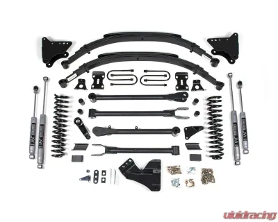 BDS Suspension 4 Inch Lift Kit with 4-Link | Leaf Springs | NX2 Nitro Series Shock Ford F250 | F350 Super Duty 4WD Gas 2011-2016 - BDS583H