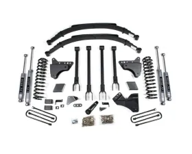 BDS Suspension 6 Inch Lift Kit with 4-Link | 3 Inch Rear Blocks | NX2 Nitro Series Shock Ford F250 | F350 Super Duty 4WD Gas 2011-2016
