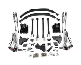 BDS Suspension 6 Inch Lift Kit with 4-Link | FOX 2.5 Performance Elite Coil-Over Conversion | Factory 2 Inch Rear Blocks Ford F250 | F350 Super Duty 4WD Diesel 2011-2016