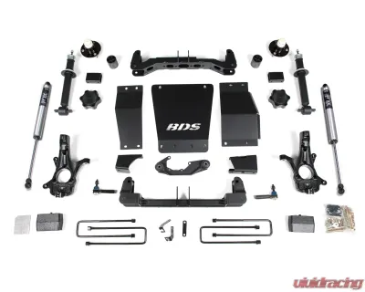 BDS Suspension 4 Inch Lift Kit | Block Kit | Aluminum And Stamped Steel | Factory Control Arm | FOX 2.0 Performance Series Shock Chevrolet Silverado | GMC Sierra 1500 4WD 2014-2018 - BDS713FS
