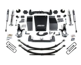 BDS Suspension 6 Inch Lift Kit | Leaf Springs | Cast Steel Factory Control Arm | FOX 2.0 Performance Series Shock Chevrolet Silverado | GMC Sierra 1500 4WD 2014-2018