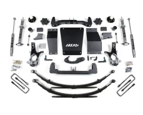 BDS Suspension 6 Inch Lift Kit | Leaf Springs | Aluminum And Stamped Steel | Factory Control Arm | NX2 Nitro Series Shock Chevrolet Silverado | GMC Sierra 1500 4WD 2014-2018