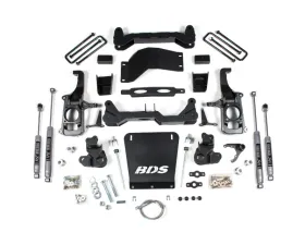BDS Suspension 4.5 Inch Lift Kit | 2 Inch Block Kit Noverload | FOX 2.0 Performance Series Shock Chevrolet Silverado | GMC Sierra 2500HD/3500HD 2011-2019