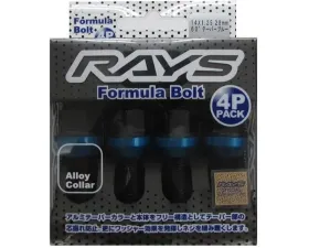 Rays Formula 4pc Bolt Set w/ Collar - 14x1.5 Black