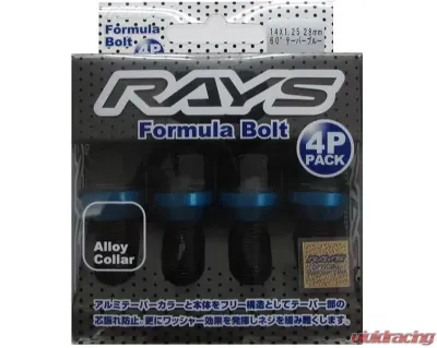 Rays Formula 4pc Bolt Set w/ Collar - 14x1.5 Black - WFB14150B6028