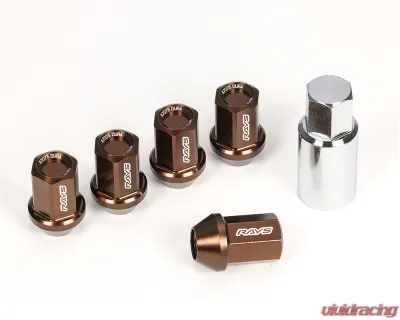 Rays L37 Dura-Nut Straight Type 6H Lug & Lock Set - 12x1.25 Bronze - WDURA3712125A6H