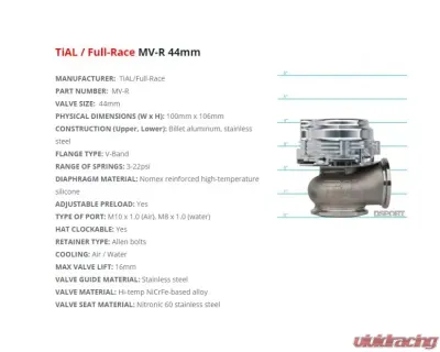 TIAL MVR External Wastegate 44mm Black Top - MV-R1.0B