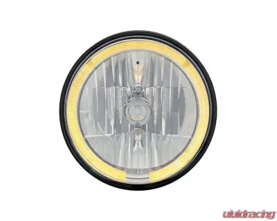 Brothers Trucks 7" Euro Crystal Headlight w/ Halo LED Auxiliary Light Chevrolet | GMC Truck 1947-1980 - EHL80HLAMBER