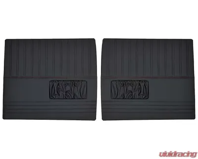 Brothers Trucks Black Sport Custom Door Panels w/ Black Stitching Chevrolet | GMC Truck 1947-1954 - QDP0054BLACK