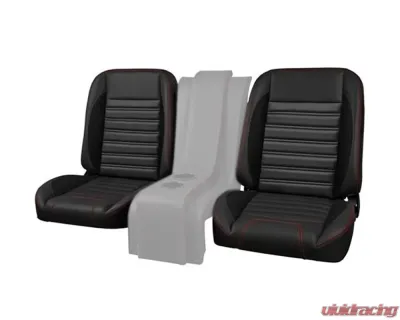 Brothers Trucks Black Sport Bucket Seats w/ Red Stitching Chevrolet | GMC Truck 1947-1987 - QSBKT87RED