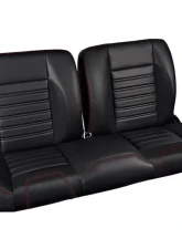 Brothers Trucks Black Sport Split-Bench Seat w/ White Stitching Chevrolet | GMC C10 1960-1987                                     - QSBNH87WHITE - Image 2