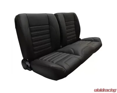 Brothers Trucks Black Sport Split-Bench Seat w/ White Stitching Chevrolet | GMC C10 1960-1987 - QSBNH87WHITE