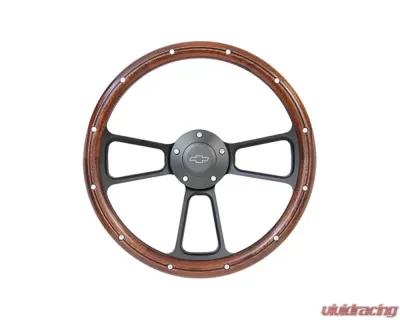 Brothers Trucks Black/Wood Bowtie Custom Steering Wheels Chevrolet | GMC C10 1960-1969 - STRF8BW160-69
