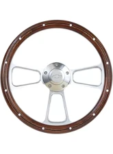 Brothers Trucks Polished/Wood Bowtie Custom Steering Wheels Chevrolet | GMC C10 1960-1969                                     - STRF8PW160-69 - Image 2