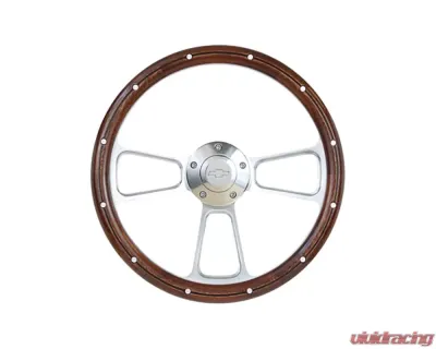 Brothers Trucks Polished/Wood Bowtie Custom Steering Wheels Chevrolet | GMC C10 1960-1969 - STRF8PW160-69