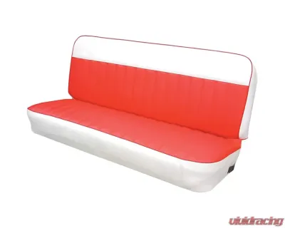 Brothers Trucks White/Red Two Tone Bench Seat Upholstery Chevrolet | GMC C10 1960-1966 - UP66V00RED