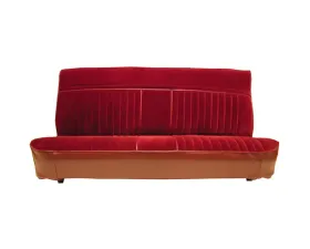 Brothers Trucks Maroon Vinyl w/ Burgundy Velour Front Bench Seat Cover Chevrolet | GMC C10 1981-1987
