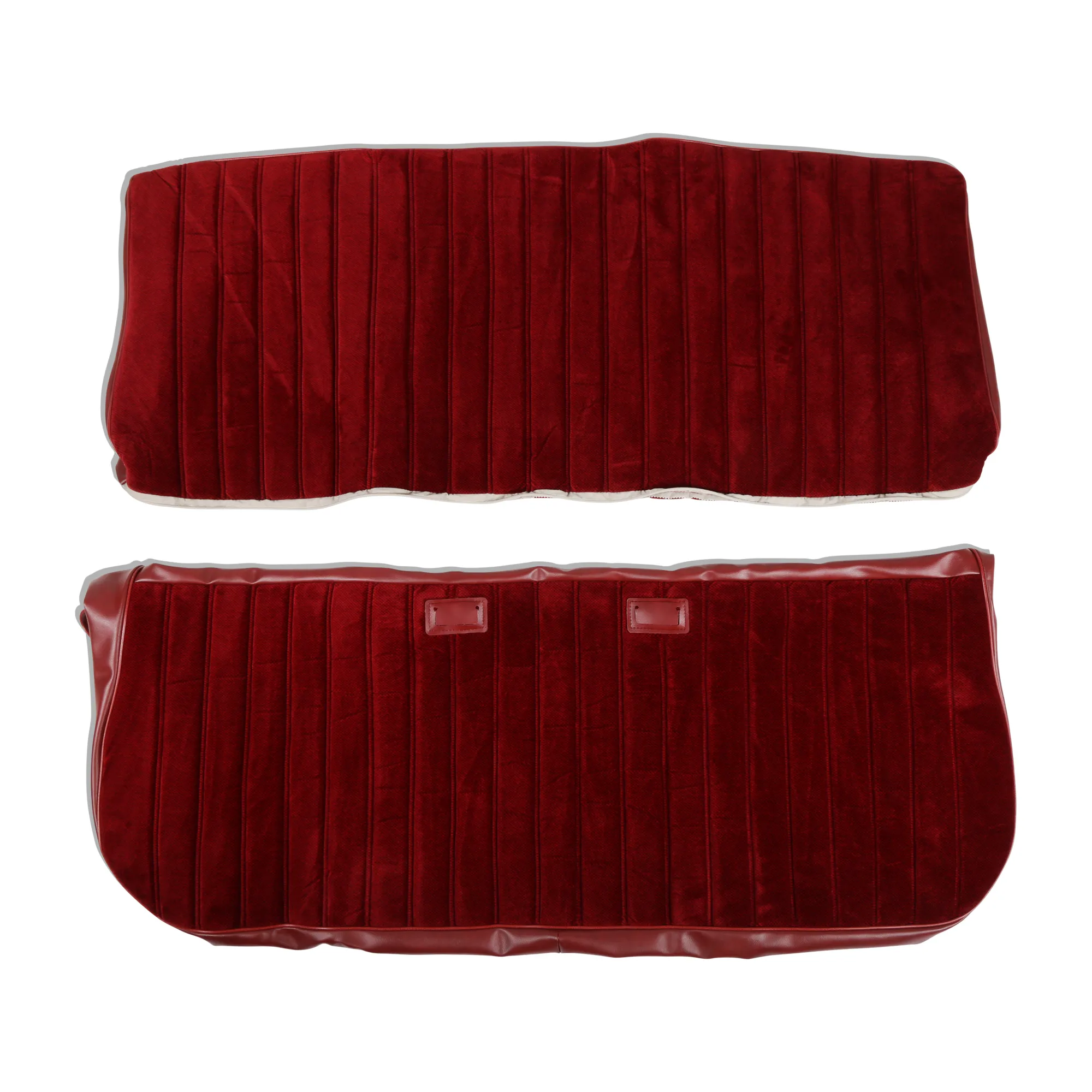 BROTHERS Trucks Seat Upholstery Kit - Full Pleat Cloth/Vinyl - Maroon/Burgundy - 05-296
