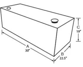 Tradesman Aluminum Rectangular Liquid Storage Tank 55 Gallon Brite