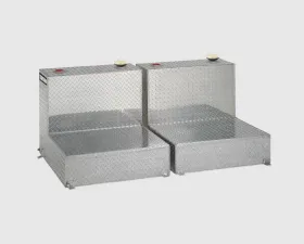 Tradesman Aluminum Twin L-Shape Liquid Storage Tank 96 Gallon Capacity Brite