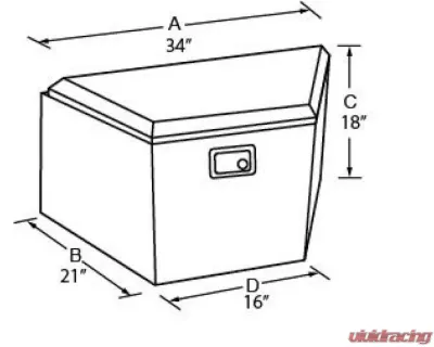 Tradesman Aluminum Trailer Tongue Storage Box 16" Brite - 6120