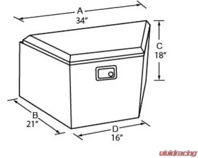 Tradesman Steel Trailer Tongue Storage Box 16" Black - 76220