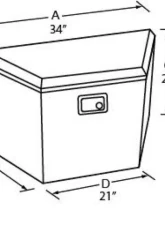 Tradesman Steel Trailer Tongue Storage Box 21" Black                                     - 76234 - Image 2