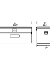 Tradesman Aluminum Flush Mount Truck Tool Box Full/Wide 36" Black                                     - 79436WB - Image 2