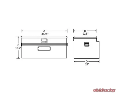 Tradesman Aluminum Flush Mount Truck Tool Box Full/Wide 36" Black - 79436WB