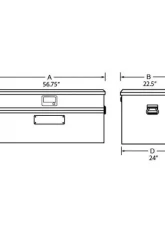 Tradesman Aluminum Flush Mount Truck Tool Box Full/Wide 56" Black                                     - 79456WB - Image 2