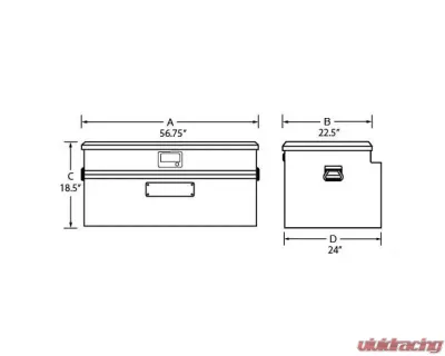 Tradesman Aluminum Flush Mount Truck Tool Box Full/Wide 56" Black - 79456WB