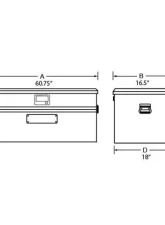 Tradesman Aluminum Flush Mount Truck Tool Box Full/Slim Line 60" Black                                     - 79460SL - Image 2