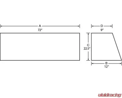 Tradesman Aluminum Professional Rail Top Mount L-Wing Box 72" Brite - 8272