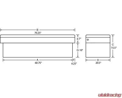 Tradesman Steel Cross Bed Truck Tool Box 70" Front Black - 86401