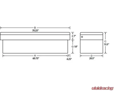 Tradesman Steel Cross Bed Truck Tool Box 70" Side Black - 86451