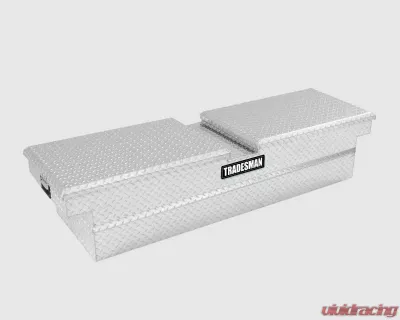 Tradesman Aluminum Gull Wing Cross Bed Truck Tool Box w/Push Button (70in.) - Brite - 9150PB