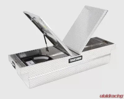 Tradesman Aluminum Gull Wing Cross Bed Truck Tool Box w/Push Button (70in.) - Brite - 9150PB