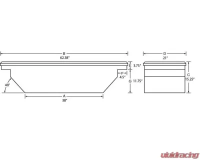 Tradesman Aluminum Single Lid Cross Bed Truck Tool Box 62.38" Brite - 9304