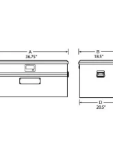 Tradesman Aluminum Flush Mount Truck Tool Box 36" Brite                                     - 9436T - Image 2