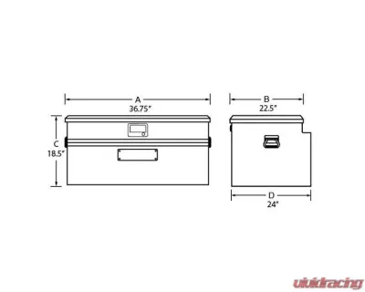 Tradesman Aluminum Flush Mount Truck Tool Box Full/Wide 36" Brite - 9436WB