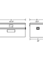 Tradesman Aluminum Flush Mount Truck Tool Box Full/Wide 48" Brite                                     - 9447WB - Image 2