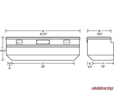 Tradesman Aluminum Flush Mount Truck Tool Box 47.75" Brite - 9447